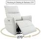 270 Power Swivel Rocker Recliner Chair, Electric Glider Reclining Sofa with USB Ports, Power Swivel Glider, Rocking Chair Nursery Recliners for Living Room Bedroom(Light Gray)