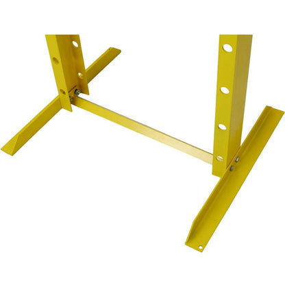 Hydraulic Shop Press, 12-Ton Capacity, Floor Mount, with Press Plates, H-Frame Garage Floor Press, Adjustable Working Table Height,, yellow