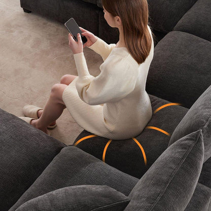 110x57" Modern U Shape Modular Sofa, 6 Seat Chenille Sectional Couch Set with 2 Pillows Included, Freely Combinable Indoor Funiture for Living Room, Apartment, Office, 2 Colors