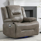 360 Swivel and Rocking Home Theater Recliner Manual Recliner Chair with a LED Light Strip for Living Room,Bedroom, Grey