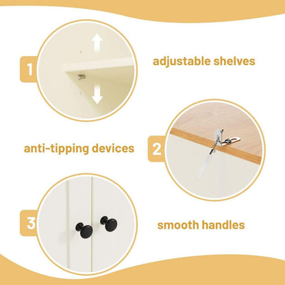 [Assembly Video Provided]40.2x20x71.3inch High Freestanding Kitchen Pantry Large Cupboard Storage Cabinet with 2 Drawers, 2 Adjustable Shelves, 8 Door Shelves for Kitchen, Dining Room,Cream