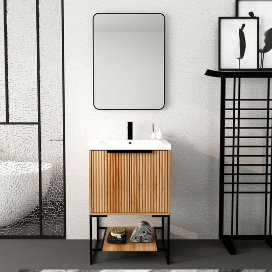 24 Inch Freestanding Bathroom Vanity With Resin Basin BVA01124MP-1,(W99981917)