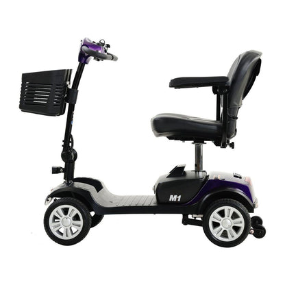 Four wheels Compact Travel Mobility Scooter with 300W Motor for Adult-300lbs, Dark Purple