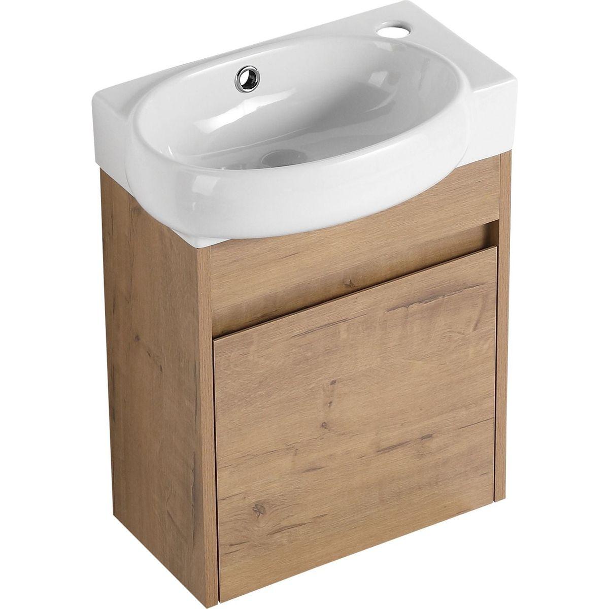 Soft Close Doors Bathroom Vanity With Sink,16 Inch For Small Bathroom