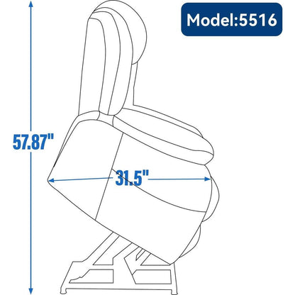 Dual Motor Infinite Position Up to 350 LBS Electric Medium size Brown Power Lift Recliner Chair with 8-Point Vibration Massage and Lumbar Heating