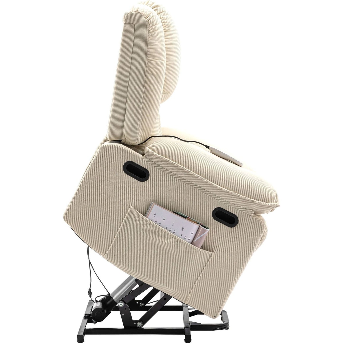 Massage Recliner,Power Lift Chair for Elderly with Adjustable Massage and Heating Function,Recliner Chair with Infinite Position and Side Pocket for Living Room, Beige