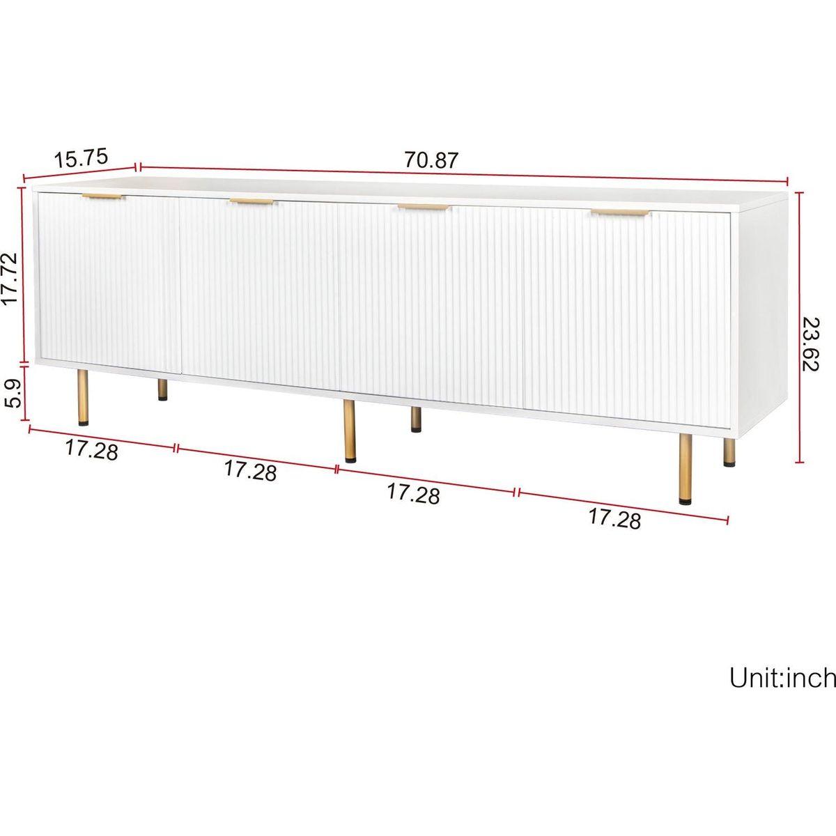 Modern warm white TV cabinet for 80 inch TV Stands, for Living Room Bedroom