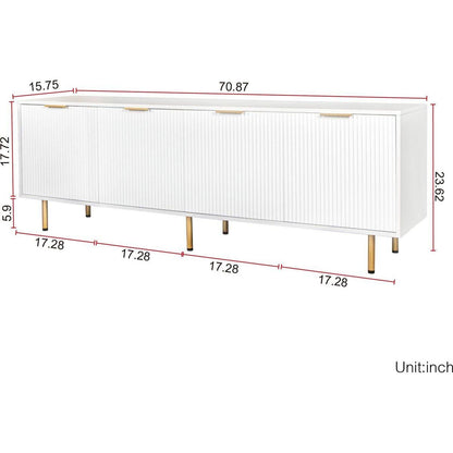 Modern warm white TV cabinet for 80 inch TV Stands, for Living Room Bedroom