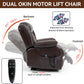 Dual Motor Infinite Position Up to 350 LBS Electric Medium size Brown Power Lift Recliner Chair with 8-Point Vibration Massage and Lumbar Heating