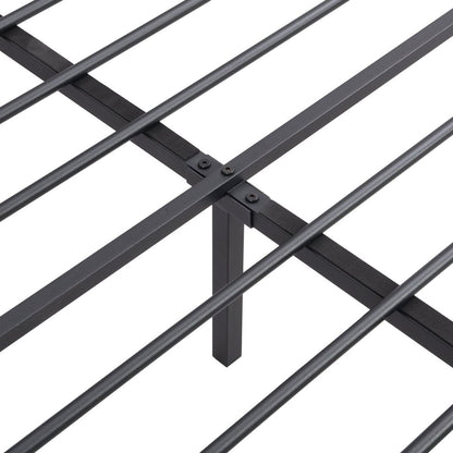 Full Bed Frame with Storage Headboard, Charging Station and LED Lights, Upholstered Platform Bed with Heavy Metal Slats, No Box Spring Needed, Noise Free, Easy Assembly, Dark Gray