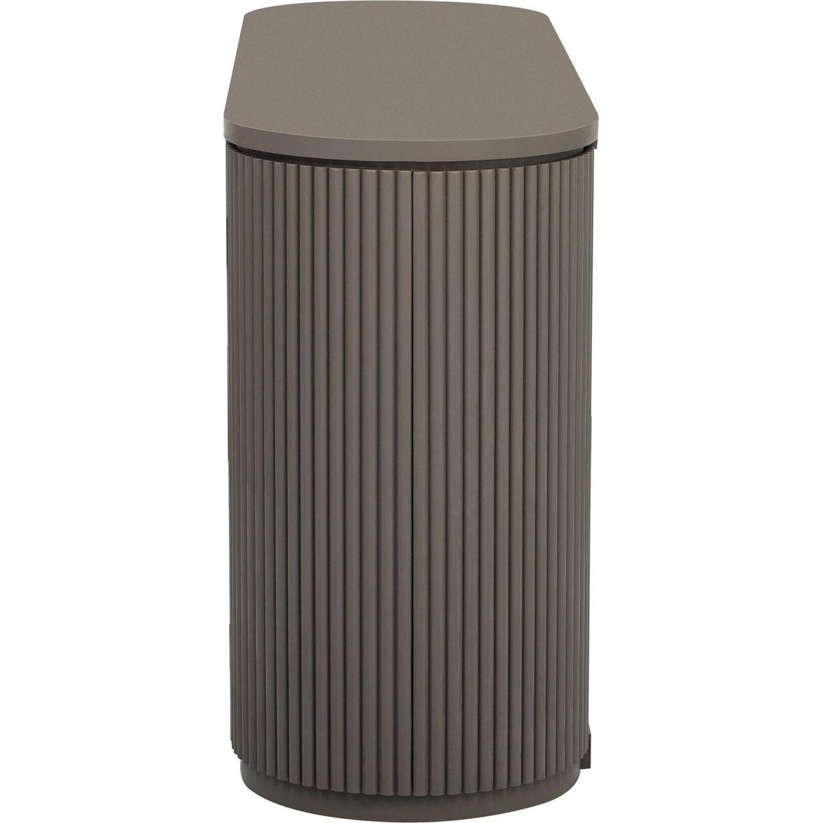 Vertical Striped Door Storage Cabinet with Metal Handles, Adjustable, Suitable for Study, Entryway and Living Room