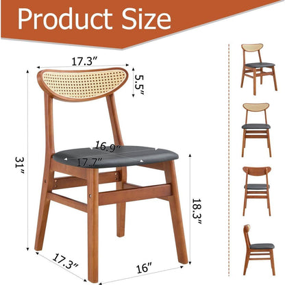 The stylish and durable solid wood dining chair, small curved back, PU cushion, and beautiful shape match perfectly with any room and everyday use