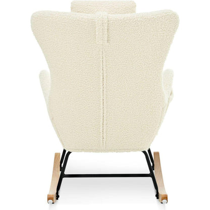 Rocking Chair - with rubber leg and cashmere fabric, suitable for living room and bedroom