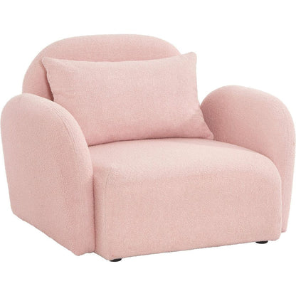 Living Room Furniture Lazy Sofa Chair Teddy Fabric Pink