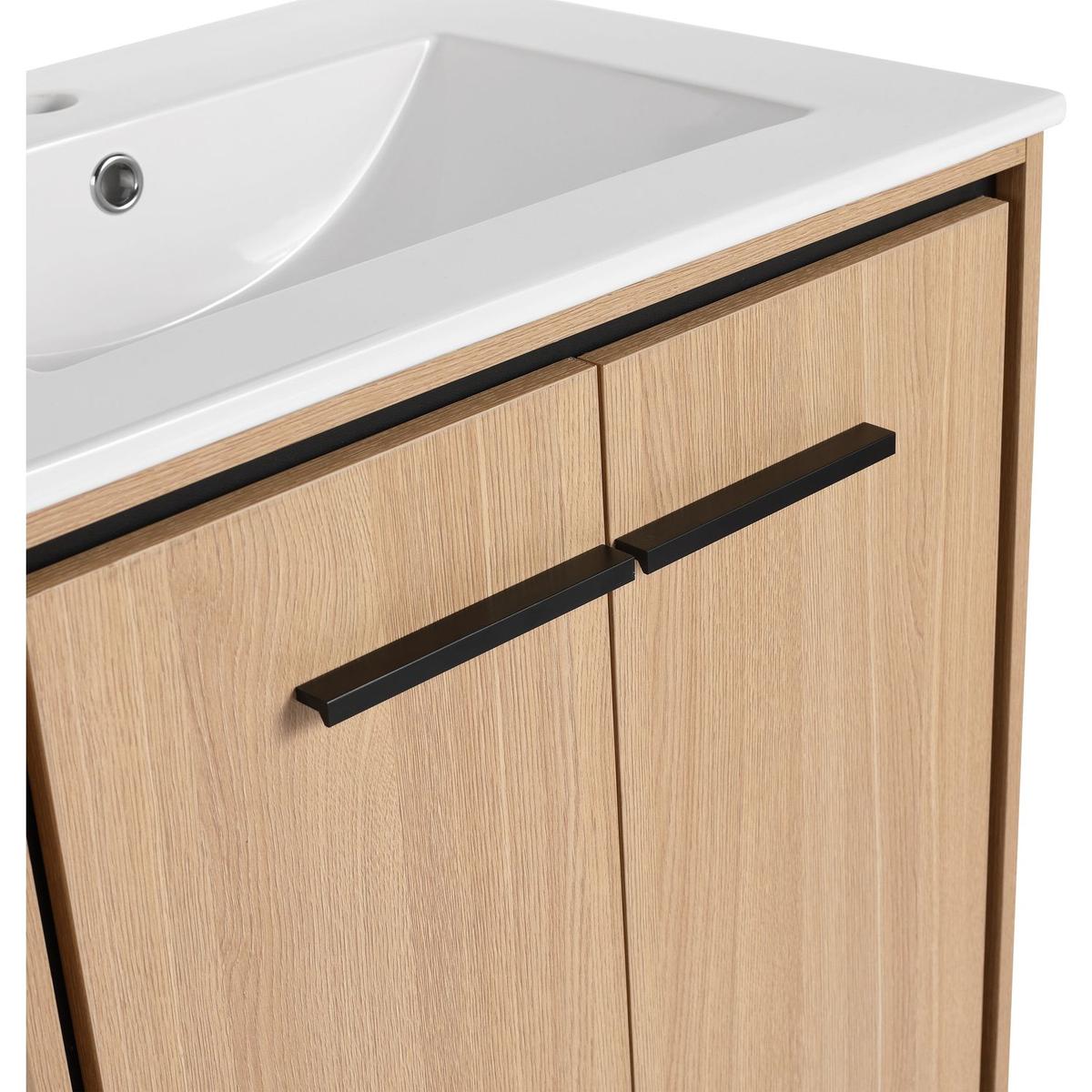 24 Inch Bathroom Vanity Base with basin, Storage Cabinet with Doors, Engineered Wood