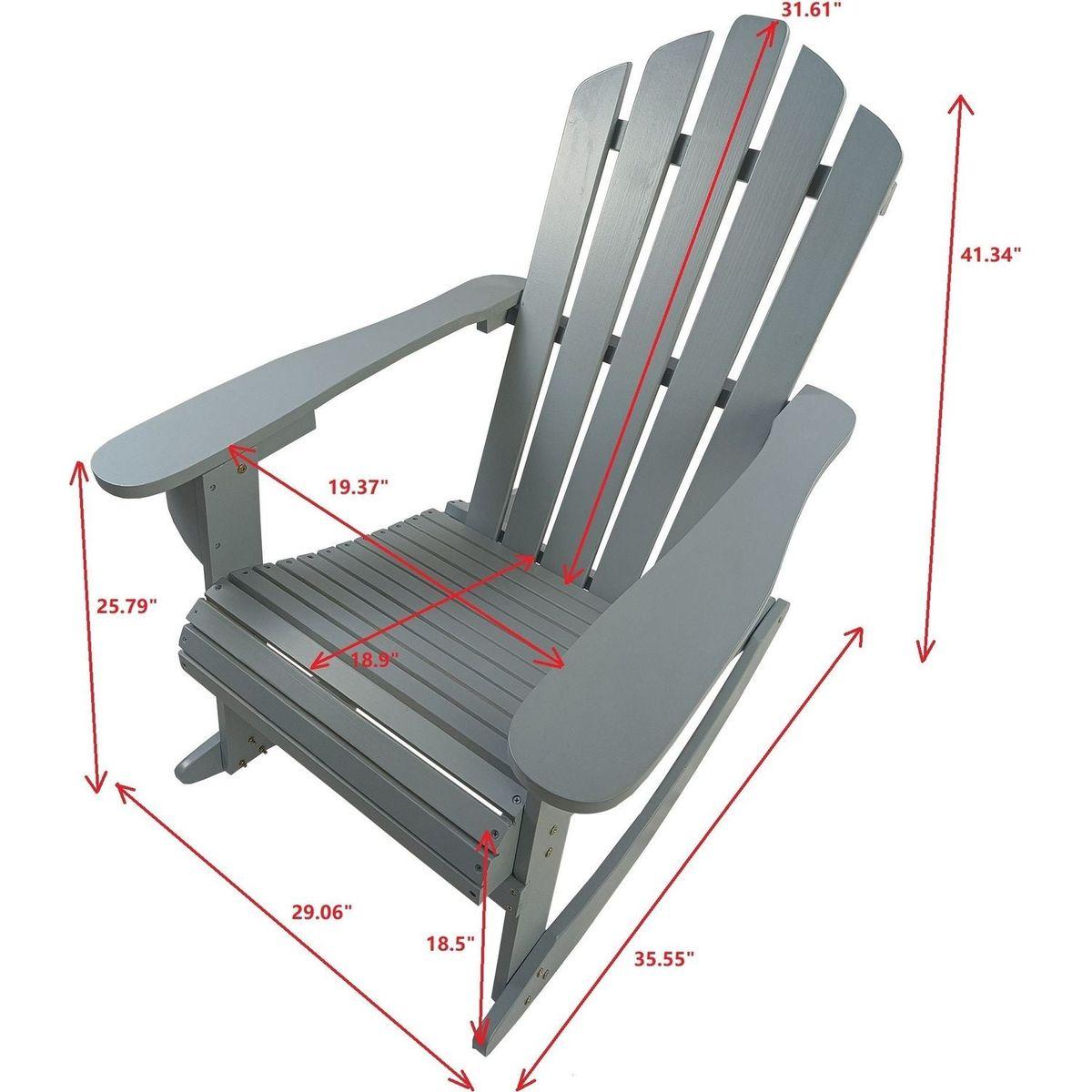 Reclining Wooden Outdoor Rocking Adirondack chair,walnut