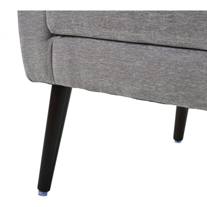 Modern Accent Chair,Chenille Arm Chairs for Living Room,Upholstered Mordern Armchair,Comfy Soft Padded Lounge Chair in Small Space, Bedroom, w/Pillow, Solid Wood Leg (Gray)