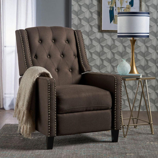 Classic Coffee Fabric Push Back Chair