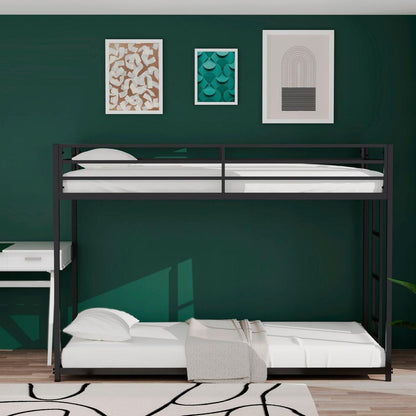 Same as original B083124170 Adam Sturdy Twin over Twin Metal Bunk Black for Kids and Adult, Low Profile and Easy Climbing with Stable Ladder