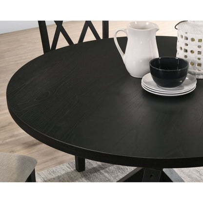 indvale Cross-Buck Wood 5-Piece Dining Set in Black