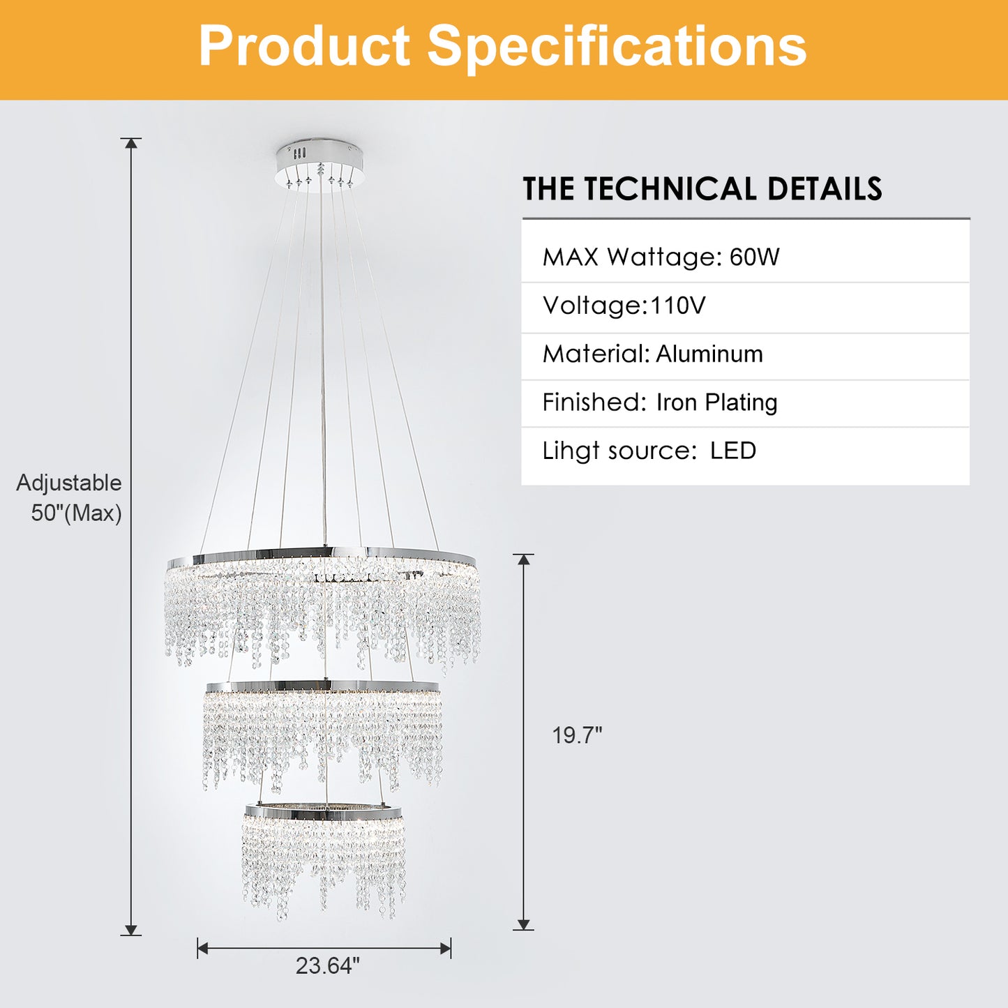 Fancy hanging ceiling lamps luxury modern pendant light crystal chandelier