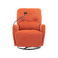 270 Degree Swivel Electric Recliner Home Theater Seating Single Reclining Sofa Rocking Motion Recliner with a Phone Holder for Living Room, Orange