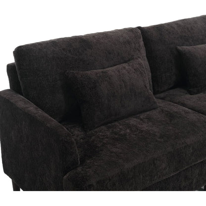 Modern chenille Fabric Loveseat, 2-Seat Upholstered Loveseat Sofa Modern Couch