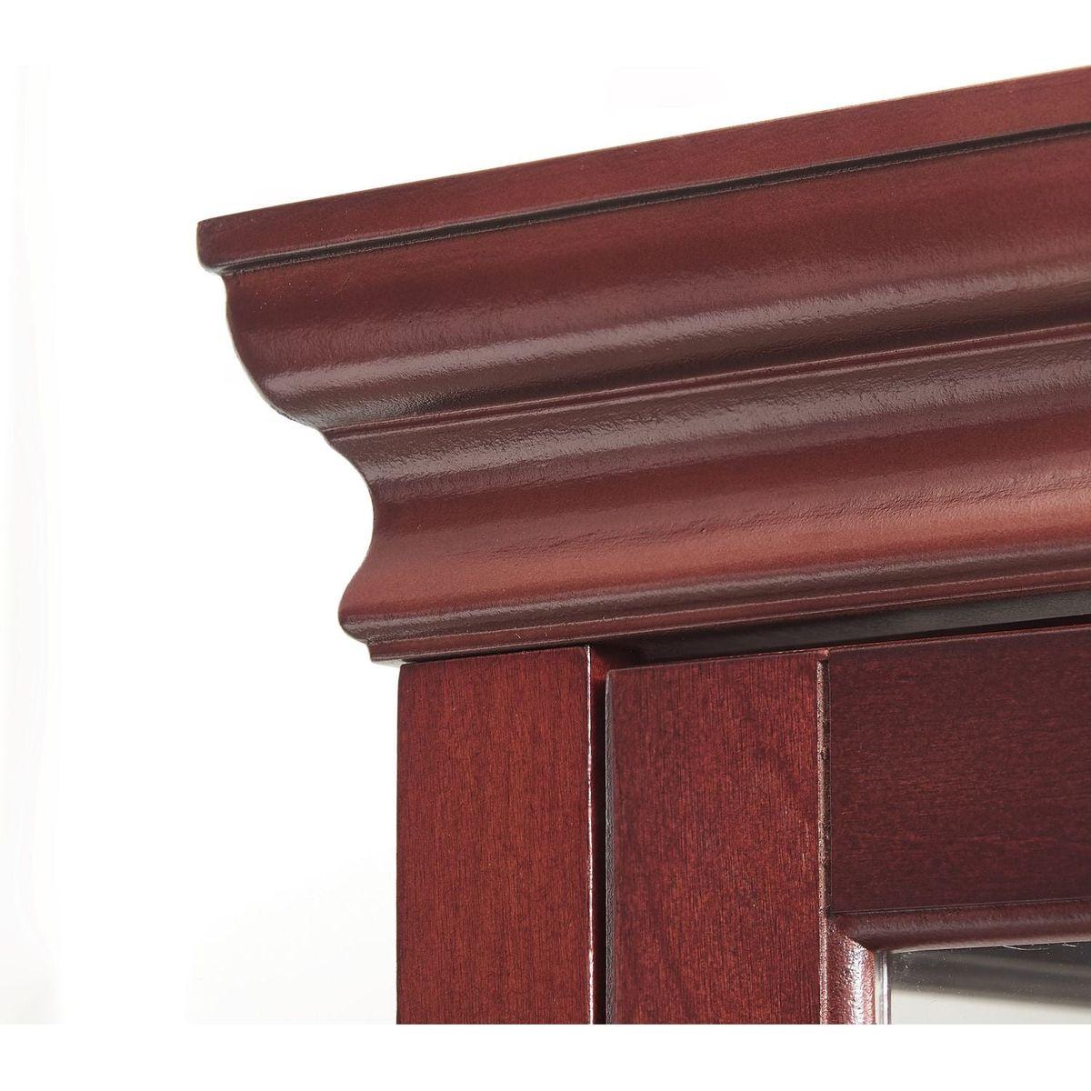 Curio Cabinet Lighted Curio Diapaly Cabinet with Adjustable Shelves and Mirrored Back Panel, Tempered Glass Doors (Cherry, 6 Tier), (E26 light bulb not included)