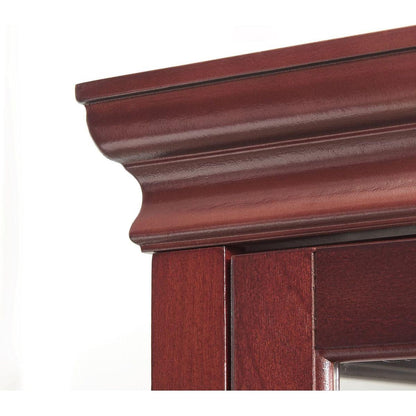 Curio Cabinet Lighted Curio Diapaly Cabinet with Adjustable Shelves and Mirrored Back Panel, Tempered Glass Doors (Cherry, 6 Tier), (E26 light bulb not included)