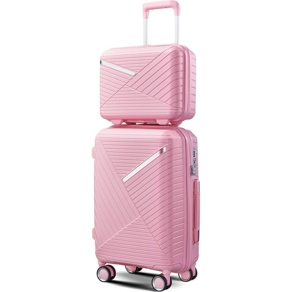 Luggage Sets 4 Piece(14/20/24/28), Expandable Lightweight Suitcase with 4 Double 360 Degrees Mute Spinner Wheels PP Materials Durable TSA Lock Travel Luggage