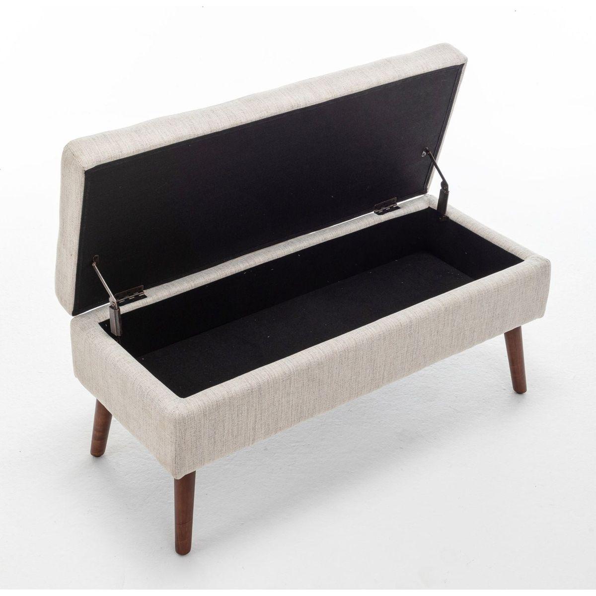 Storage Bench with Storage Bench for Bedroom End of Bed Bench Foot of Bed Bench Entryway Bench Storage Ottoman Bench 43.7" W x 18.1" D Off White Bench