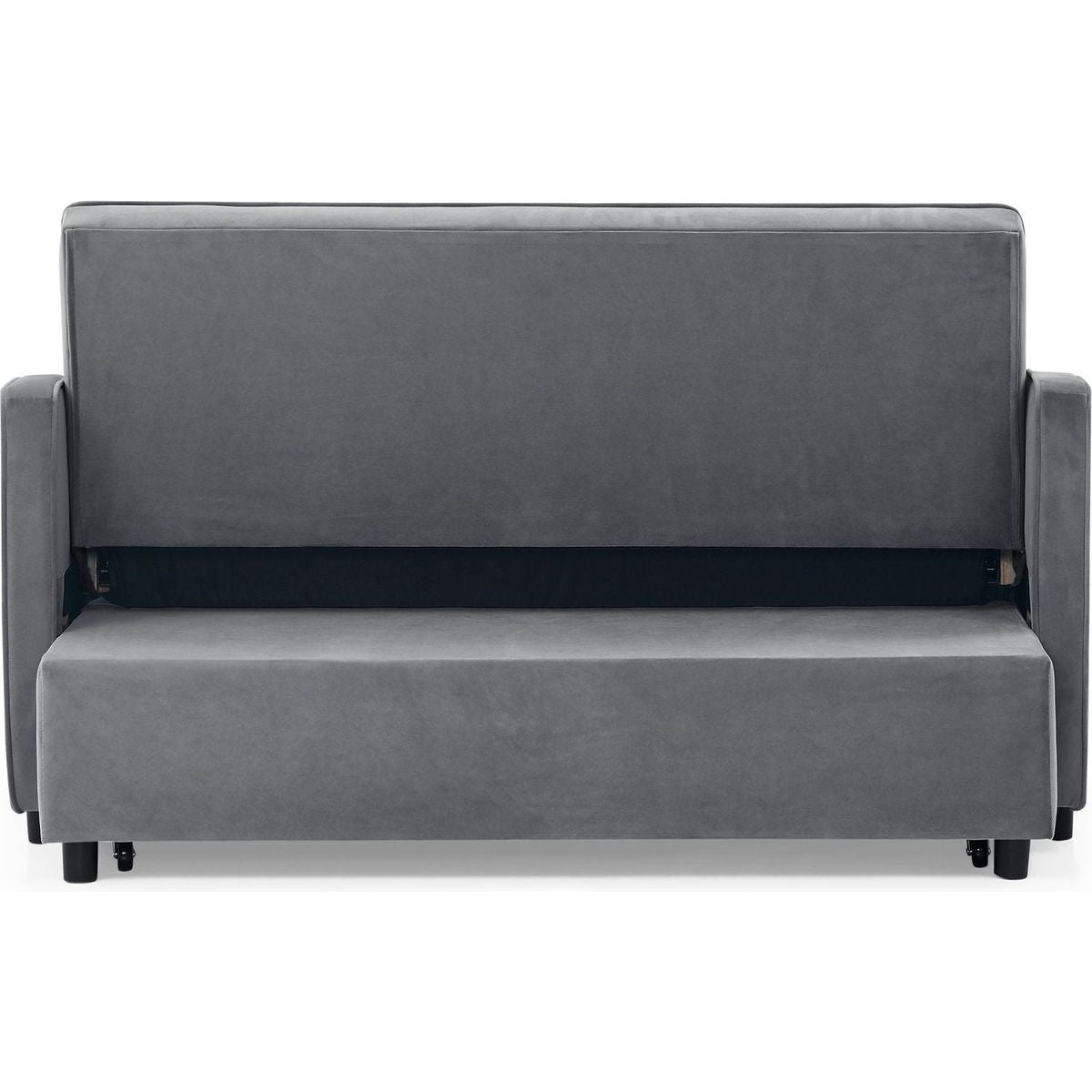 Loveseats Sofa Bed with Pull-out Bed,Adjustable Back and Two Arm Pocket,TypeC and USB Charging with Copper nail,Grey (47"x53"x31")