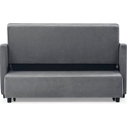 Loveseats Sofa Bed with Pull-out Bed,Adjustable Back and Two Arm Pocket,TypeC and USB Charging with Copper nail,Grey (47"x53"x31")