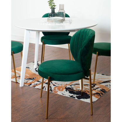 Amoa Contemporary 3-Piece Dining Set, White Round Dining Table with 2 Chairs