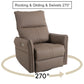 270 Power Swivel Rocker Recliner Chair, Electric Glider Reclining Sofa with USB Ports, Power Swivel Glider, Rocking Chair Nursery Recliners for Living Room Bedroom(Brown)