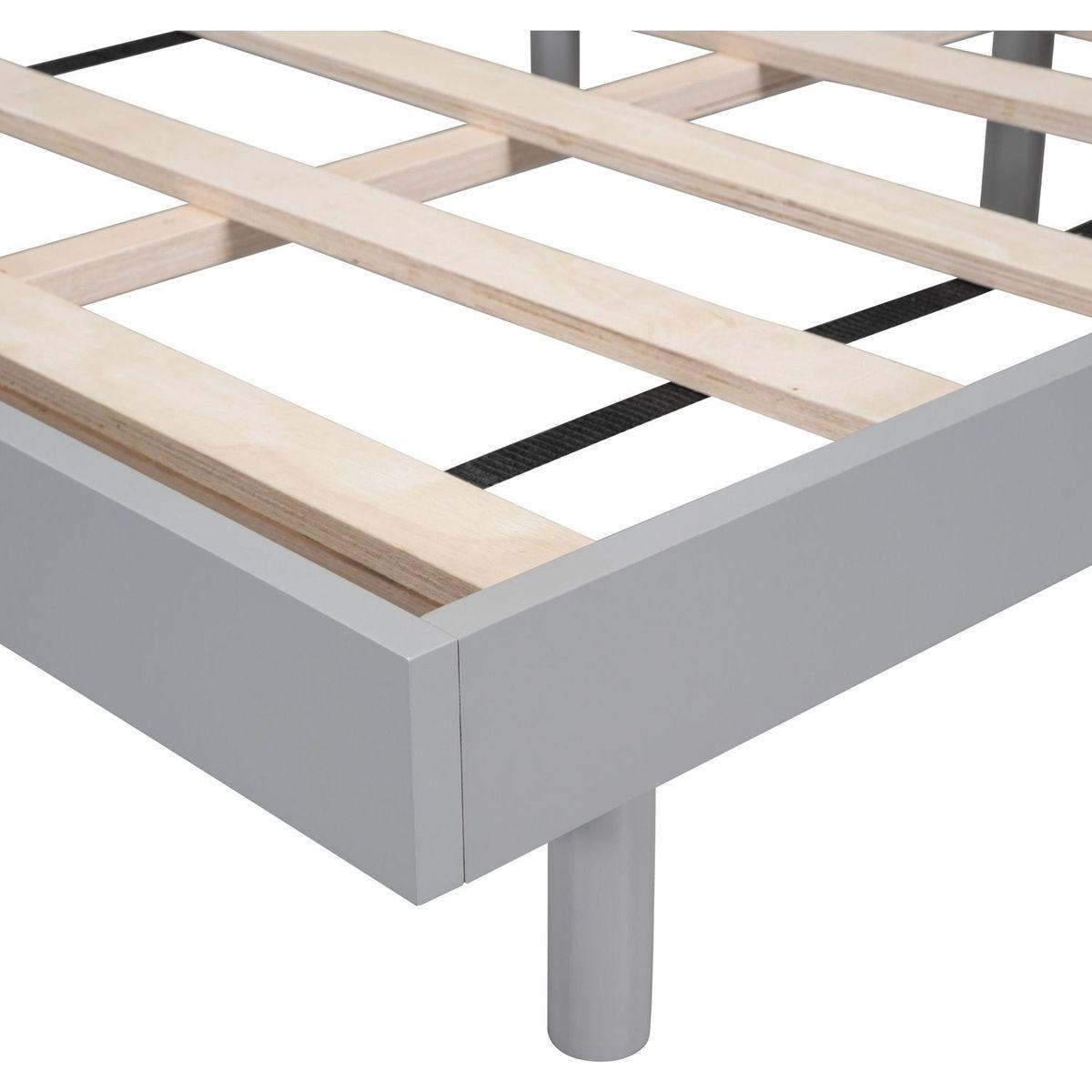 Modern Design Queen Floating Platform Bed Frame for Grey Color