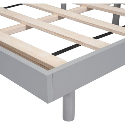 Modern Design Queen Floating Platform Bed Frame for Grey Color