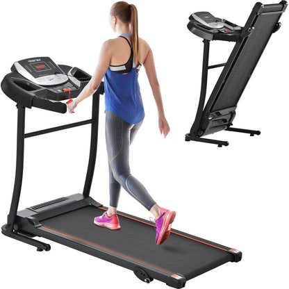 NEW Home Folding Treadmill with Pulse Sensor, 2.5 HP Quiet Brushless Motor, 7.5 MPH, 300LBS Weight Capacity Walking Jogging Machine with 3 Level Incline 12 Preset Programs for Home Gym