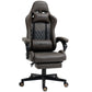 Vinsetto Racing Gaming Chair Diamond PU Leather Office Gamer Chair High Back Swivel Recliner with Footrest, Lumbar Support, Adjustable Height, Brown