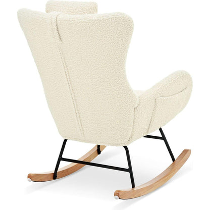 Rocking Chair - with rubber leg and cashmere fabric, suitable for living room and bedroom