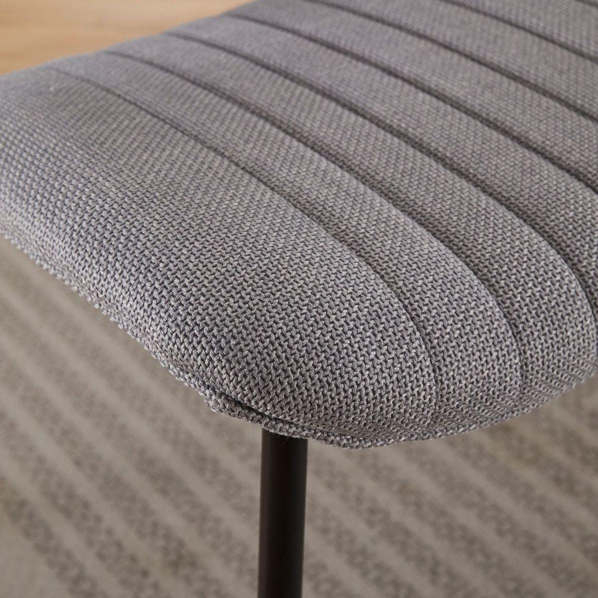 Dining Chairs Set of 2 Modern Retro Linen Chair with Bentwood Back Upholstered Seat Metal Legs Adjustable Foot for Kitchen Dining Room Chairs(Gray Linen)