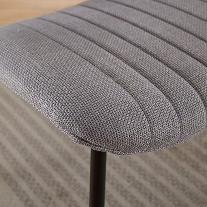 Dining Chairs Set of 2 Modern Retro Linen Chair with Bentwood Back Upholstered Seat Metal Legs Adjustable Foot for Kitchen Dining Room Chairs(Gray Linen)