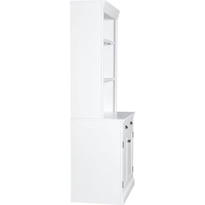 83.4"Tall Bookshelf with LED Lighting, Modern Bookcase with 2 Doors and 1 Drawer,Storage Bookcase with Open Shelves for Living Room,Home Office,White