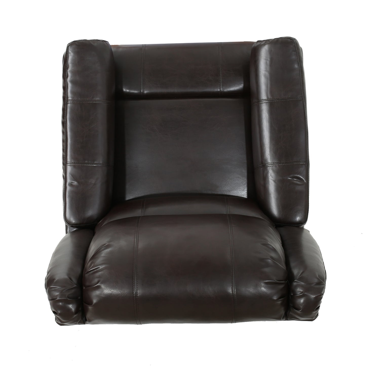 Brown PU Glider Recliner with Swivel, Manual Reclining Chair