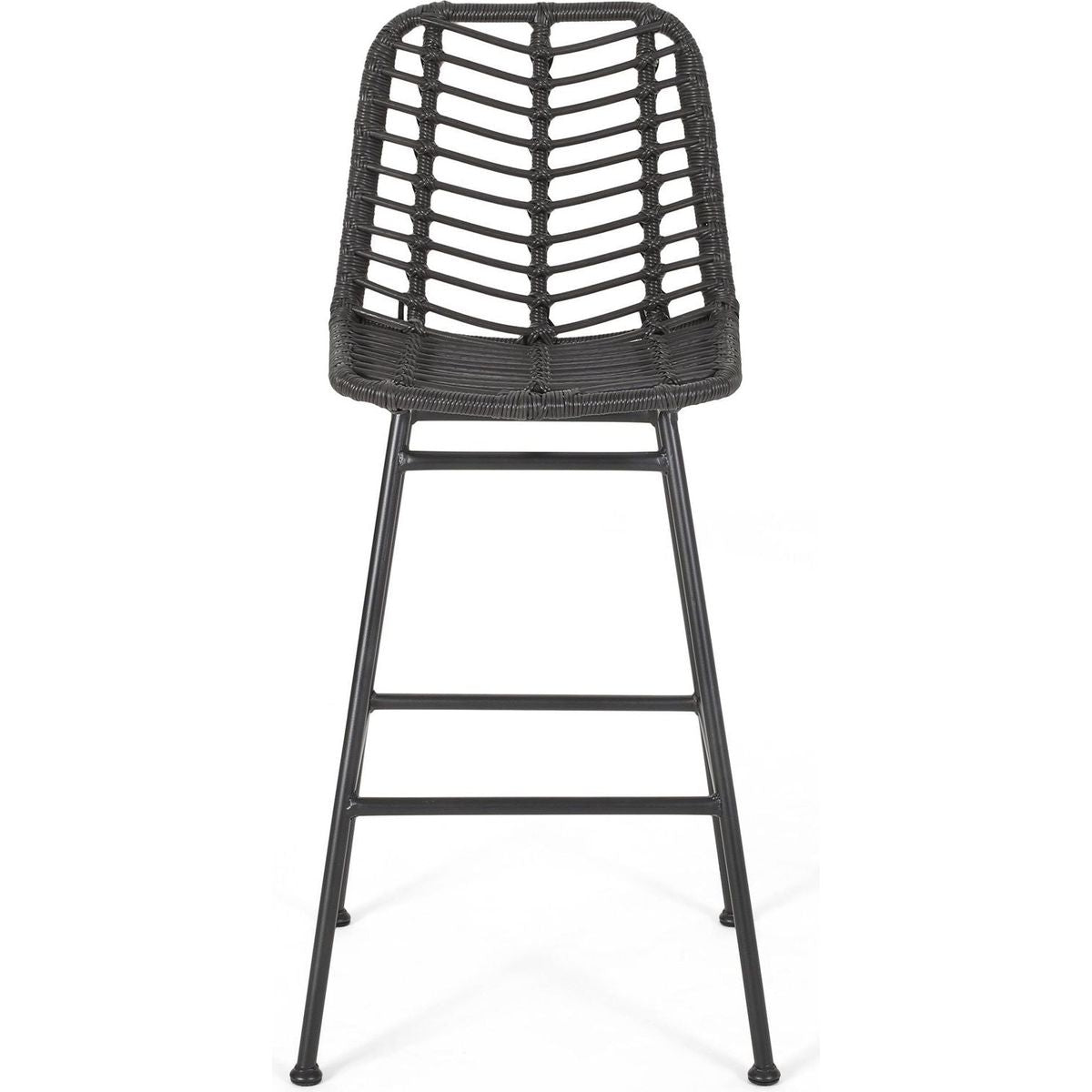Sawtelle Outdoor Wicker Barstools (Set of 2)
