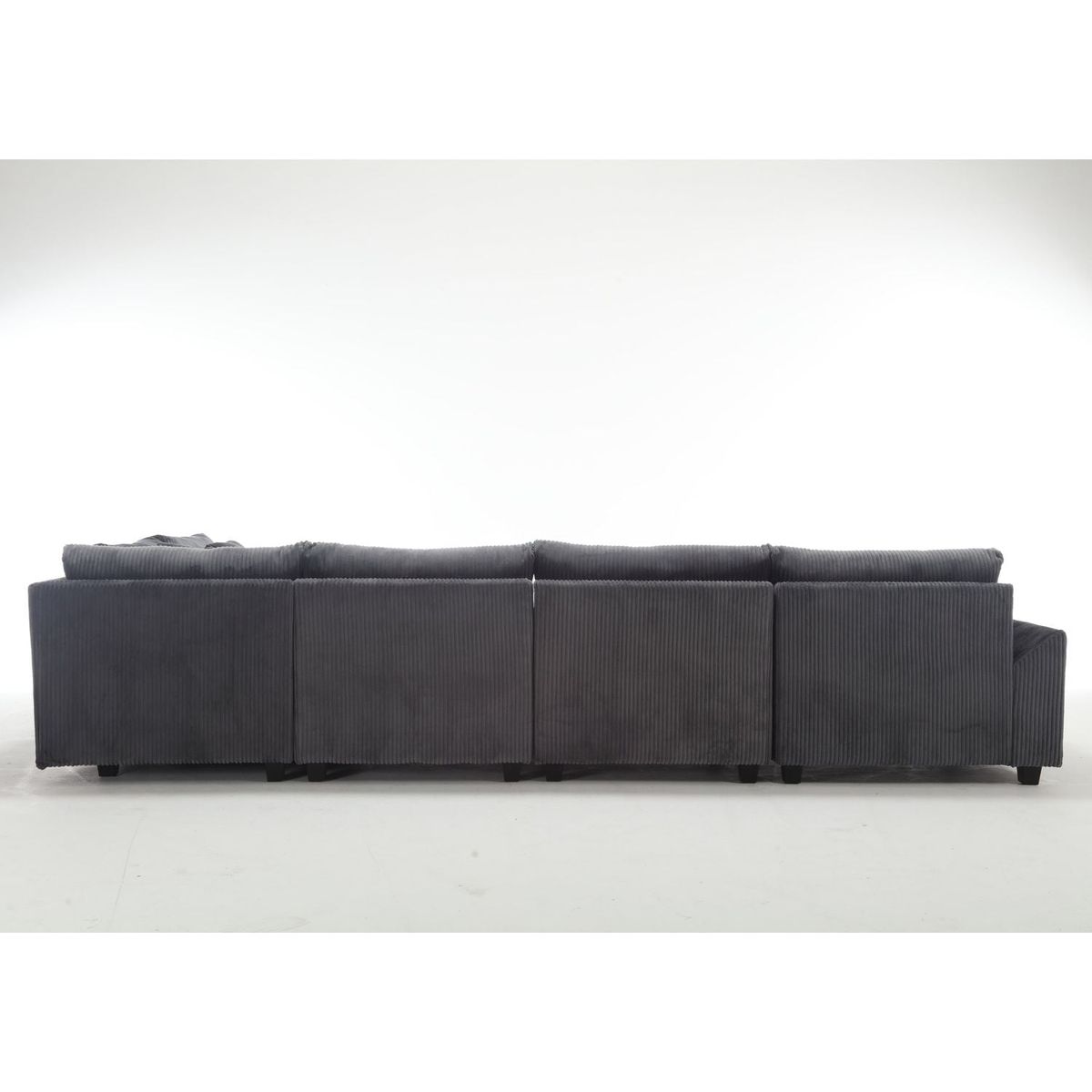 {NEW ARRIVAL VIDEO PROVIDED} Oversized Modular Sectional Sofa Couches Set,Corduroy Upholstered Deep Seat Comfy Sofa for Living Room 5 Seat,Dark Gray