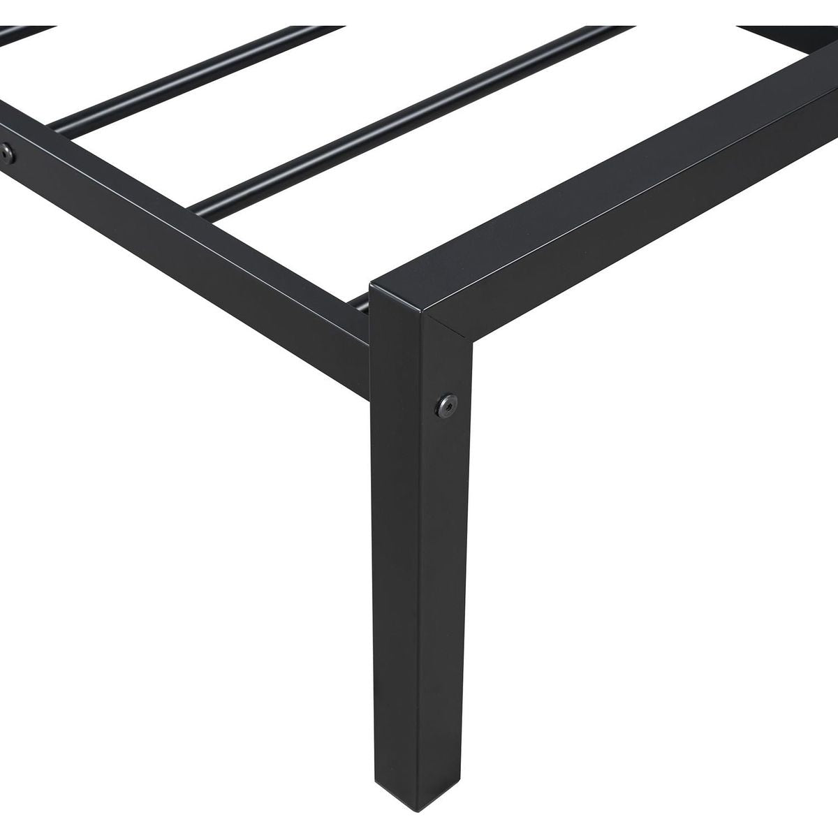 Twin Size Metal Platform Bed with two drawers,House-Shaped Headboard Design, Black