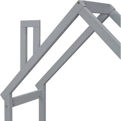 House-shaped Wooden writing Desk,Kids study Table,Bookshelf & Toy Storage,Grey