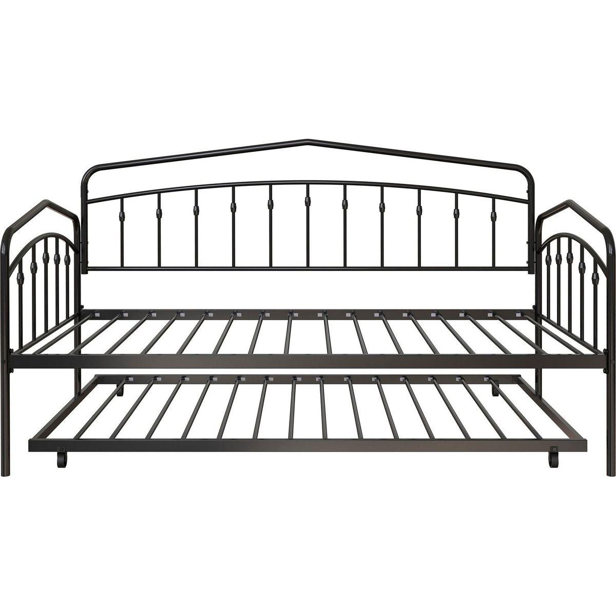 Fox twin daybed with twin trundle, Black