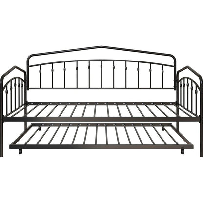 Fox twin daybed with twin trundle, Black